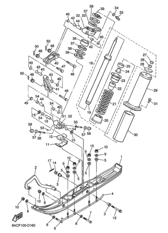 Манжета передней стойки YAMAHA VK 540 оригинал