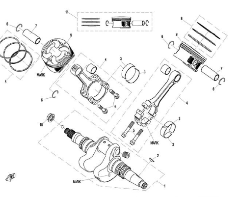 Поршень в сборе 1 ATV СФ 800-Х8
