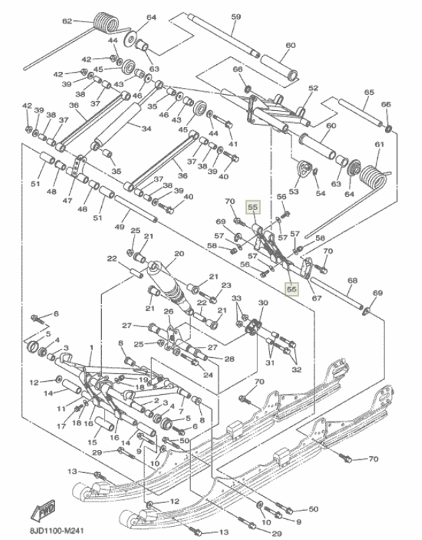 Ремень подвески фиксирующий задний YAMAHA VK 540