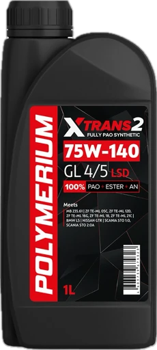 Масло POLYMERIUM XTRANS2 трансмиссионное 75W-140 GL 4/5 синтетика 1 л.