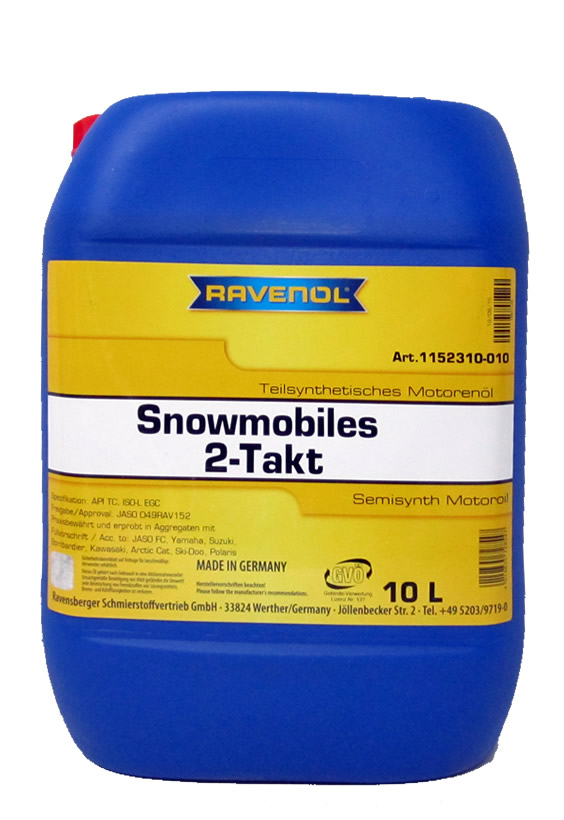 Масло RAVENOL Snowmobiles 2T п/синтетика 10 л.