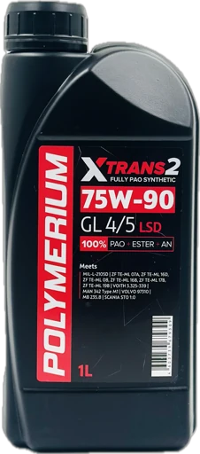 Масло POLYMERIUM XTRANS2 трансмиссионное 75W-90 GL 4/5 синтетика 1 л.