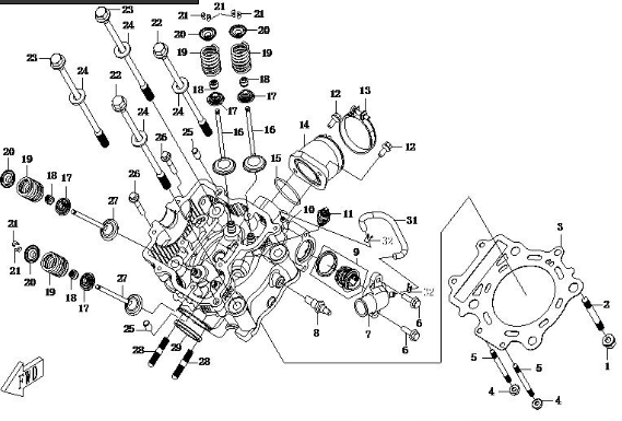 Прокладка фланца выпускной трубы глушителя ATV СФ 500/A/2A, X5, X6, Z6, X8