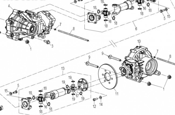 Крестовина карданной передачи малая ATV СФ 500, X5, X6, Х8 (22*50)