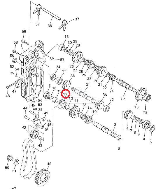 Звёздочка КПП цепи YAMAHA VK 540