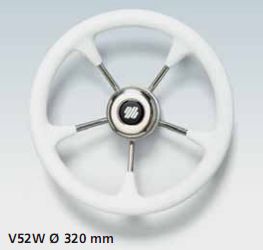 Колесо рулевое V52W белое, сталь, 320 мм (Италия)