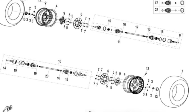 Шрус наружный передний/задний 18 шл ATV СФ 500-A/2A, X5, X6, X8